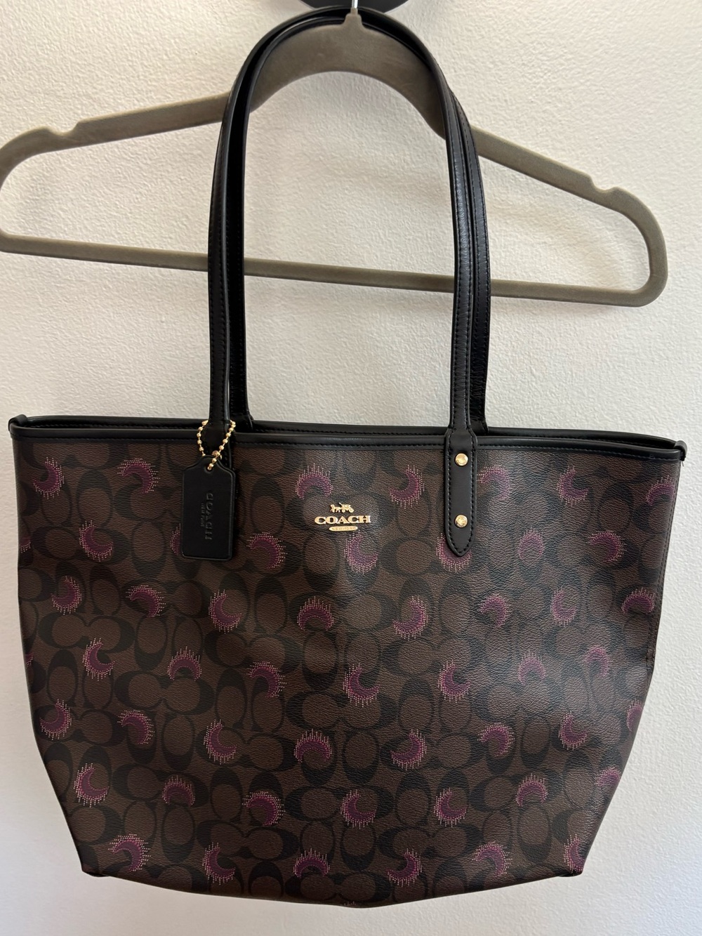 NWOT Coach Brown Floral Tote Purse